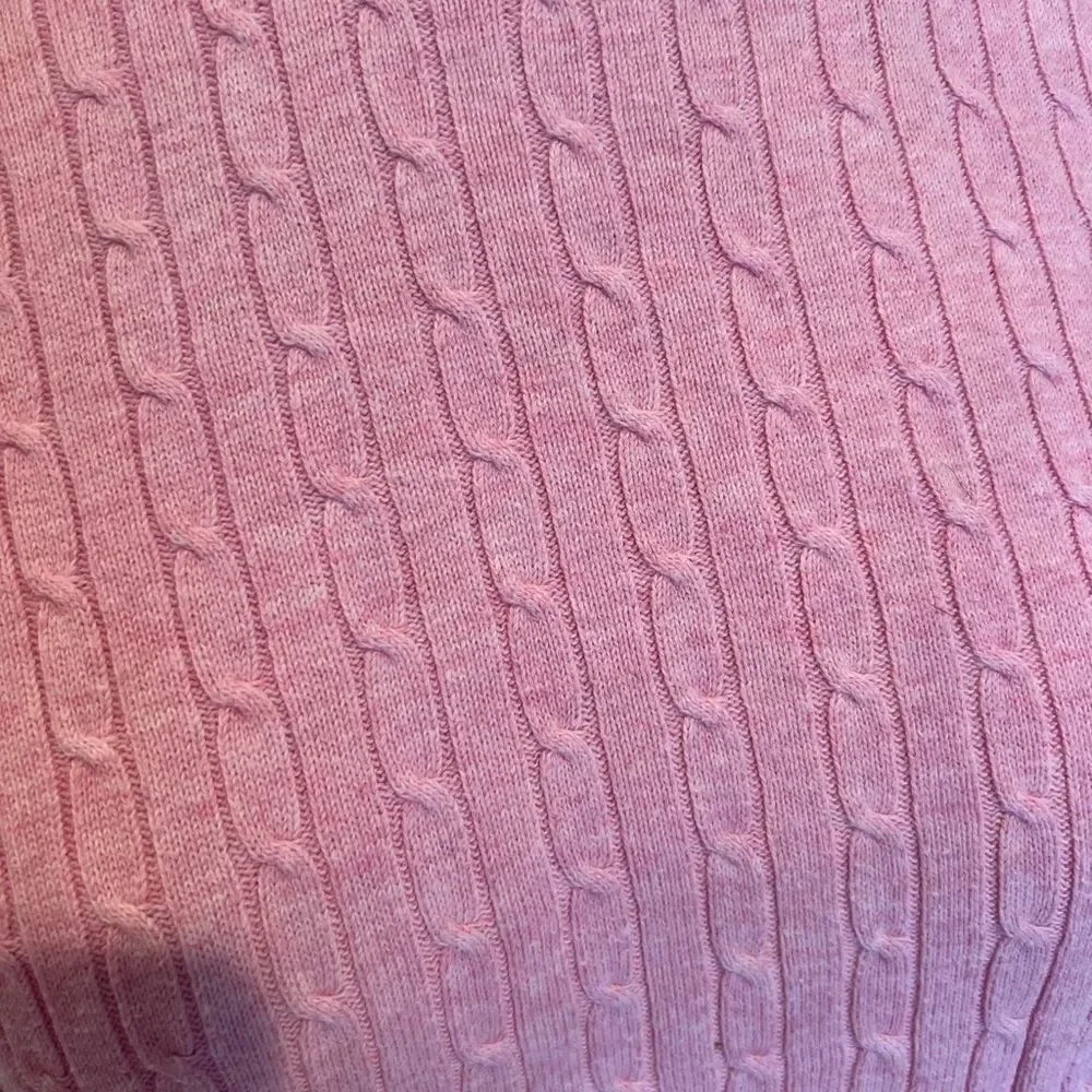 Kim Rogers Light Pink Cable Knit Sweater Large